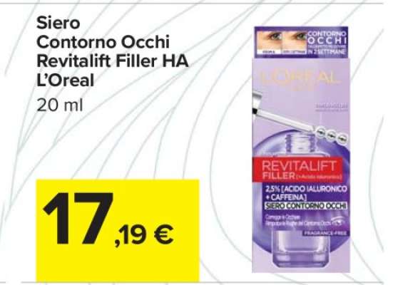 Siero Contorno Occhi Revitalift Filler HA L’Oreal