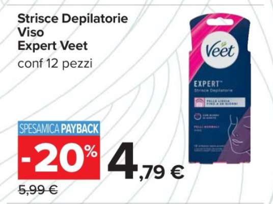 Strisce Depilatorie Viso Expert Veet