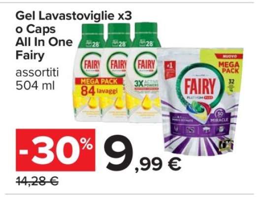 Gel Lavastoviglie x3 o Caps All In One Fairy