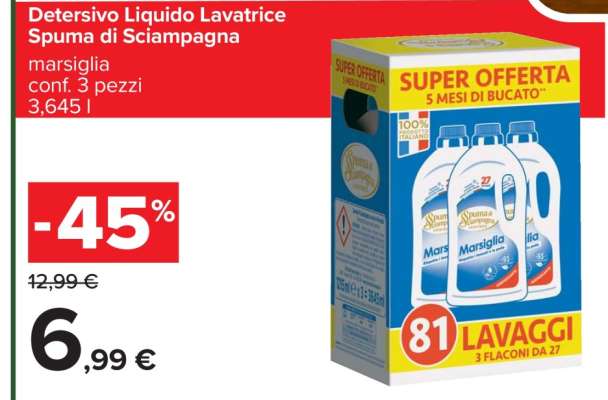 Detersivo Liquido Lavatrice Spuma di Sciampagna
