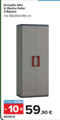 Armadio Alto in Resina Keter 3 Ripiani