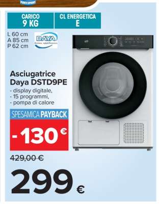 Asciugatrice Daya DSTD9PE