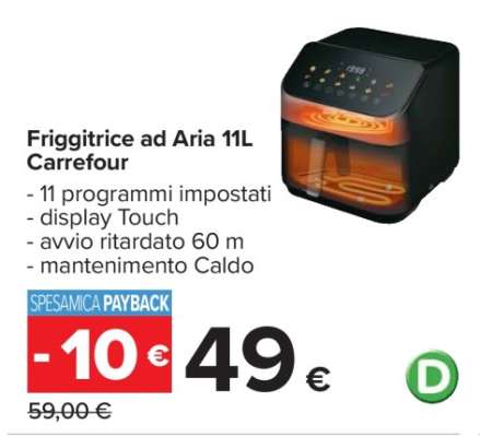 Friggitrice ad Aria 11L Carrefour