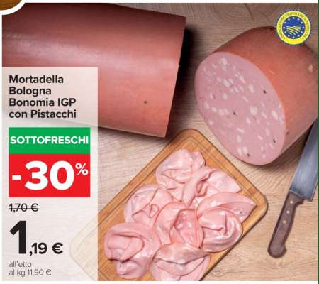 Mortadella Bologna Bonomia IGP con Pistacchi
