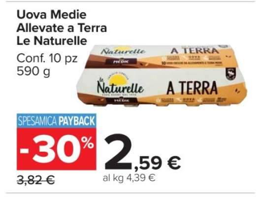 Uova Medie Allevate a Terra Le Naturelle