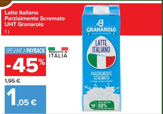 Latte Italiano Parzialmente Scremato UHT Granarolo