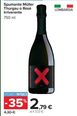 Spumante Müller Thurgau o Rosè Irriverente