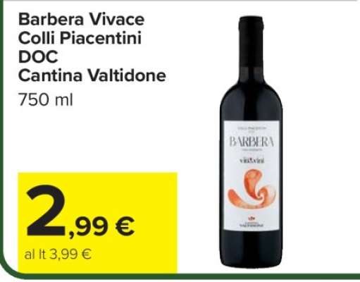 Barbera Vivace Colli Piacentini DOC Cantina Valtidone