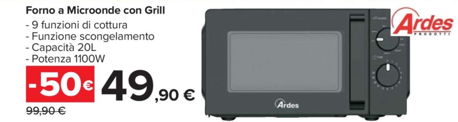 FORNO A MICROONDE CON GRILL