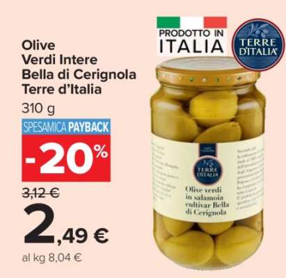 Olive Verdi Intere Bella di Cerignola Terre d’Italia