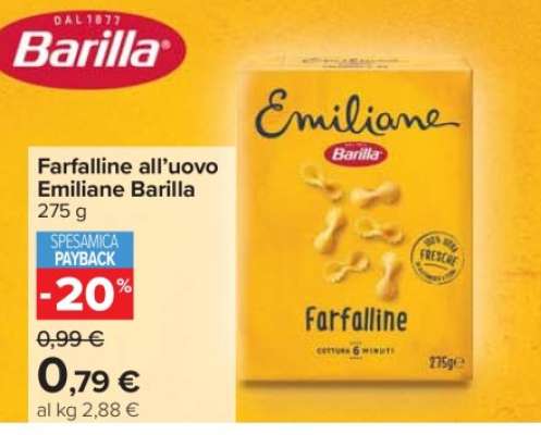 Farfalline all’uovo Emiliane Barilla