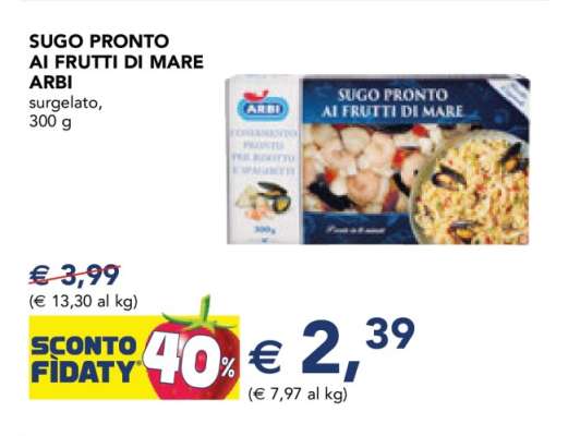 SUGO PRONTO AI FRUTTI DI MARE ARBI