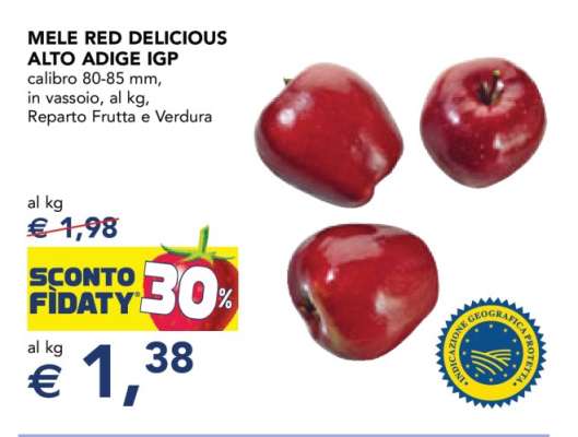 MELE RED DELICIOUS ALTO ADIGE IGP