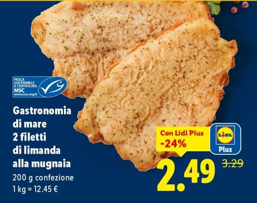 Gastronomia di mare 2 filetti di limanda alla mugnaia