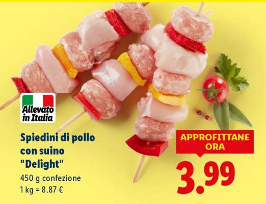 Spiedini di pollo con suino “Delight”