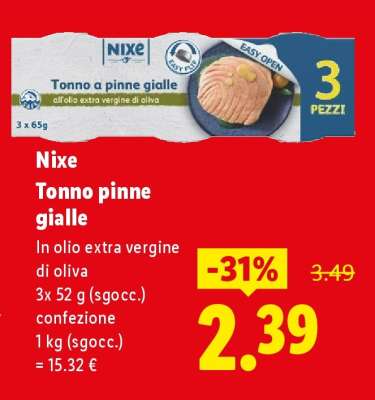 Nixe Tonno pinne gialle