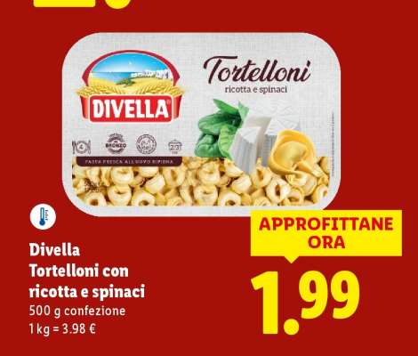 DIVELLA Tortelloni con Ricotta e Spinaci