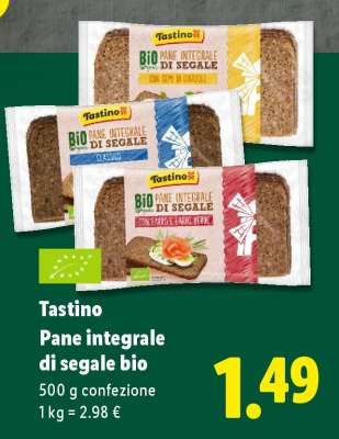 Tastino Pane integrale di segale bio