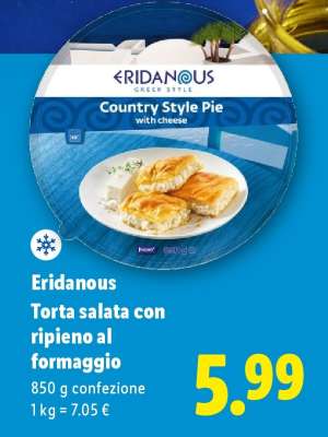 Eridanous Torta salata con ripieno al formaggio