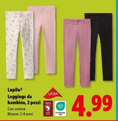 lupilu® Leggings da bambina, 2 pezzi