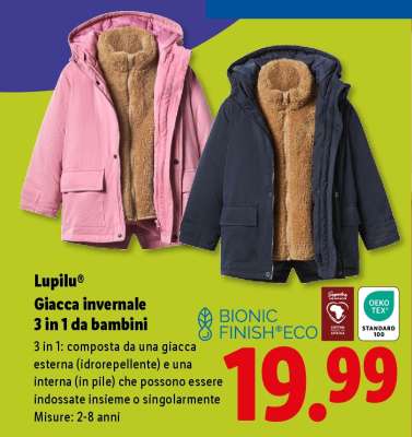 lupilu® Giacca invernale 3 in 1 da bambini