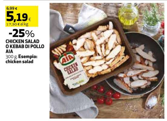 CHICKEN SALAD O KEBAB DI POLLO AIA