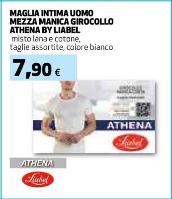 MAGLIA INTIMA UOMO MEZZA MANICA GIROCOLLO ATHENA BY LIABEL