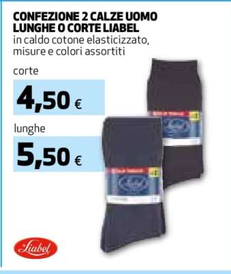CONFEZIONE 2 CALZE UOMO LUNGHE O CORTE LIABEL