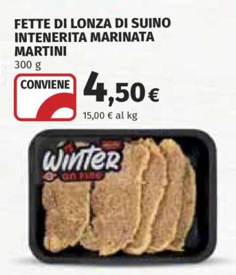 Fette di lonza di suino intenerita marinata Martini