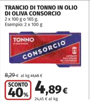 TRANCIO DI TONNO IN OLIO DI OLIVA CONSORCIO