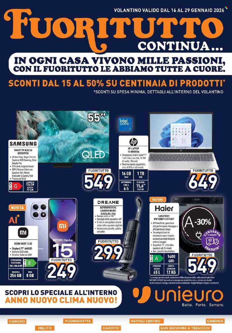 Volantino Unieuro - 16/1/2026 - 29/1/2026.