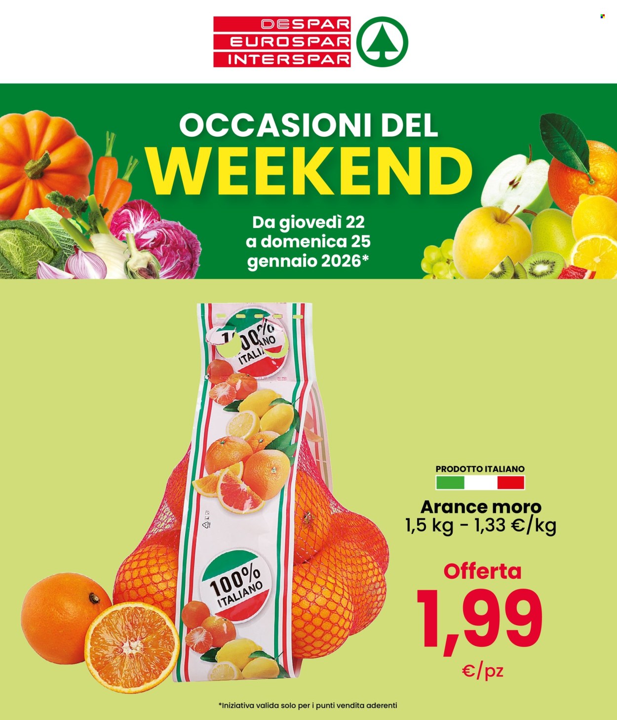 Volantino Eurospar - 22/1/2026 - 25/1/2026. Pagina 1