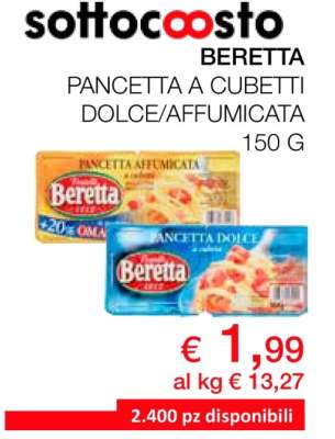 Beretta Pancetta a Cubetti Dolce/Affumicata