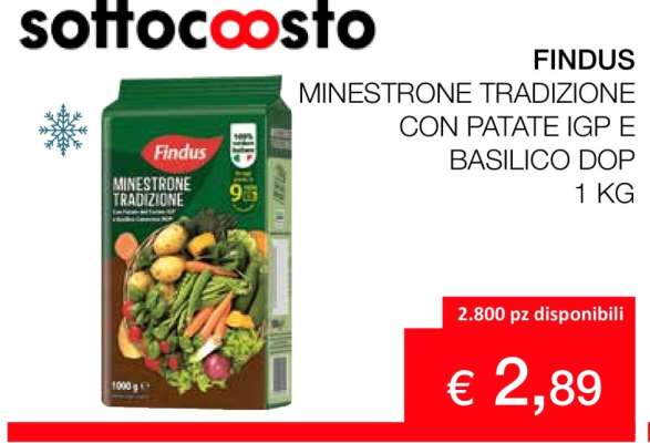 FINDUS MINESTRONE TRADIZIONE CON PATATE IGP E BASILICO DOP