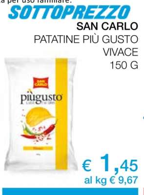 SAN CARLO PATATINE PIÙ GUSTO VIVACE 150 G
