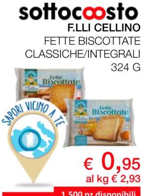 F.LLI CELLINO FETTE BISCOTTATE CLASSICHE/INTEGRALI