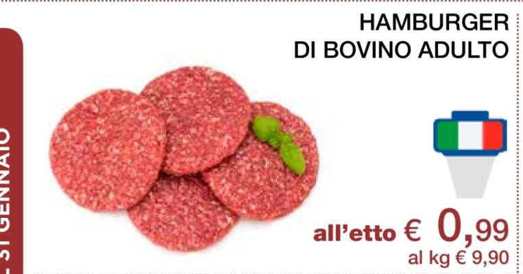 HAMBURGER DI BOVINO ADULTO