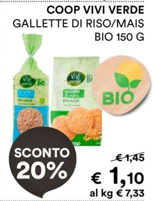 COOP VIVI VERDE GALLETTE DI RISO/MAIS BIO 150 G