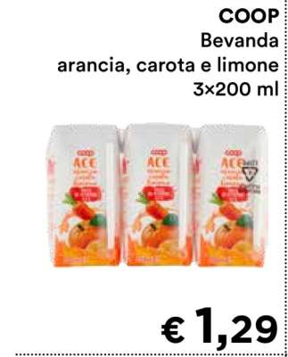 COOP Bevanda arancia, carota e limone