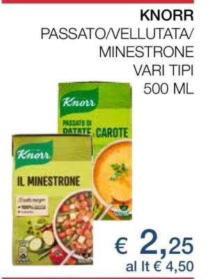 KNORR PASSATO/VELLUTATA/MINESTRONE