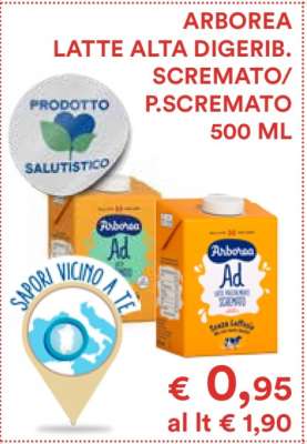 ARBOREA LATTE ALTA DIGERIB. SCREMATO/ P.SCREMATO 500 ML