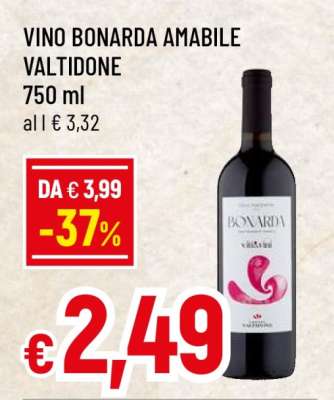 VINO BONARDA AMABILE VALTIDONE