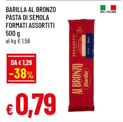 BARILLA AL BRONZO PASTA DI SEMOLA FORMATI ASSORTITI