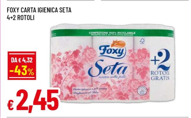 FOXY Carta Igienica Seta 4+2 rotoli