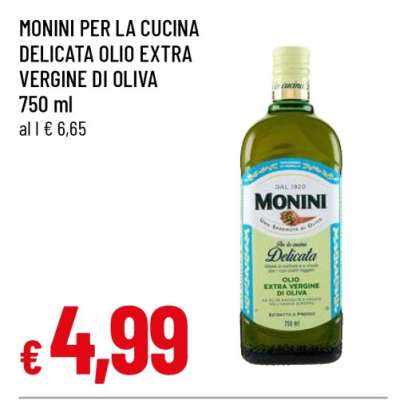MONINI PER LA CUCINA DELICATA OLIO EXTRA VERGINE DI OLIVA