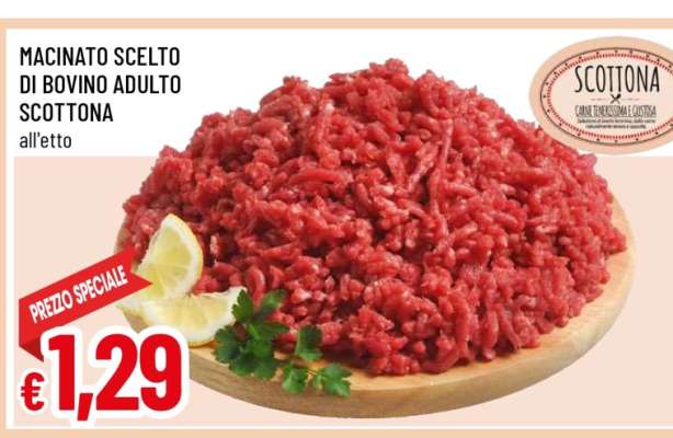 Macinato Scelto di Bovino Adulto Scottona