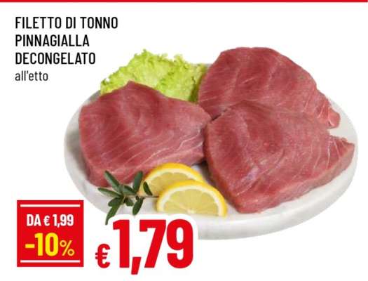 Filetto di Tonno Pinnagialla Decongelato