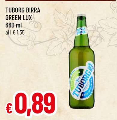 TUBORG BIRRA GREEN LUX