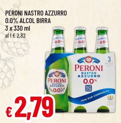 PERONI NASTRO AZZURRO 0.0% ALCOL BIRRA