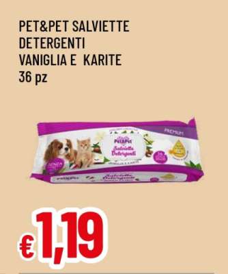 PET&PET SALVIETTE DETERGENTI VANIGLIA E KARITE